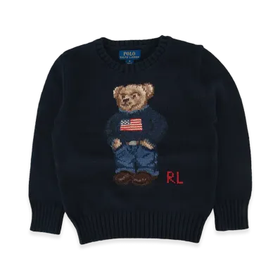 Polo Ralph Lauren Kids Polo Bear Cotton Jumper "Blue"