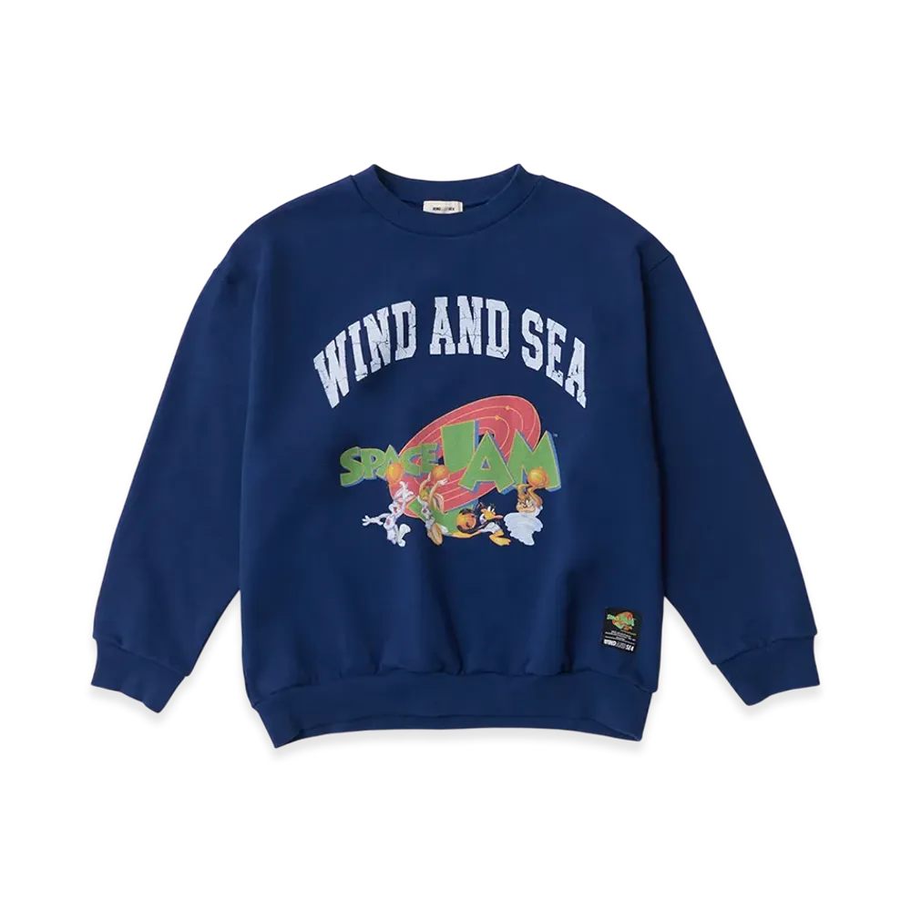 WIND AND SEA x SPACE JAM Crew Neck Sweatshirt "Navy"