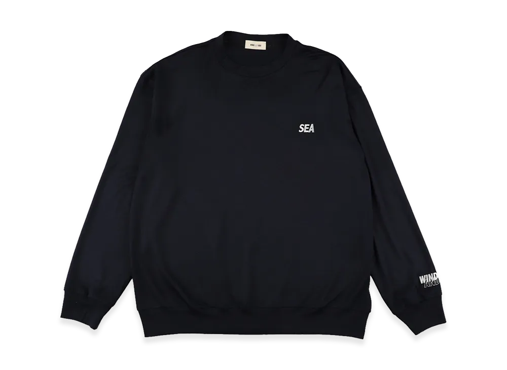 WIND AND SEA Relax Fit Washable Wool L/S Tee "Navy"