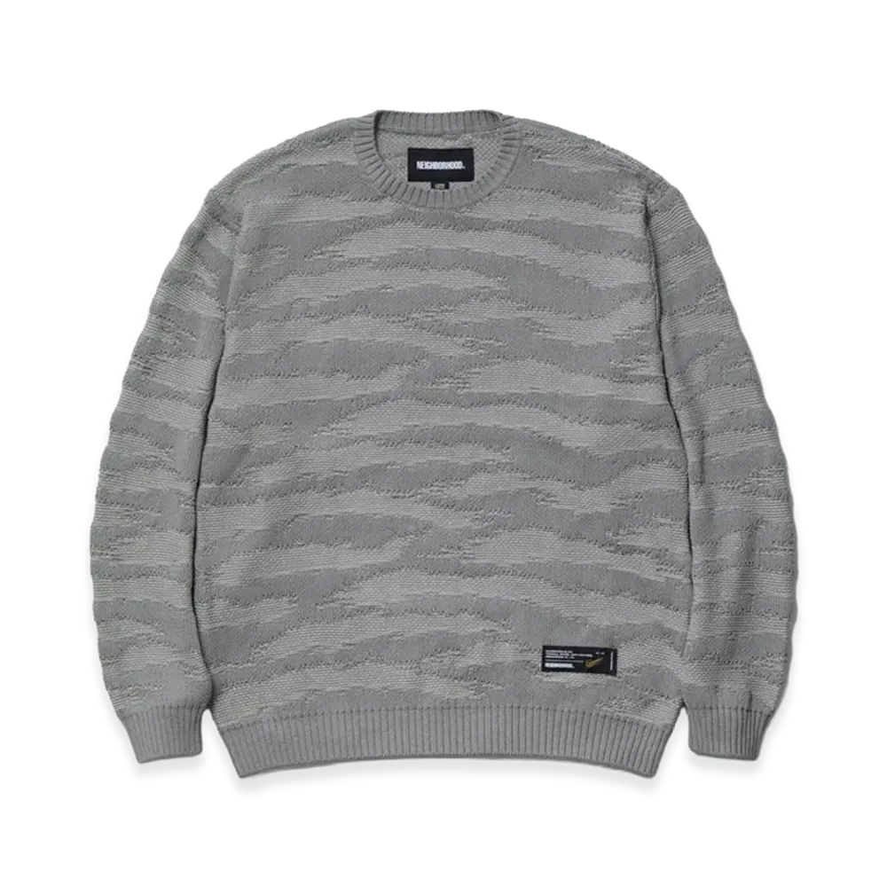 NEIGHBORHOOD Camo Pattern Crewneck Sweater "Gray"