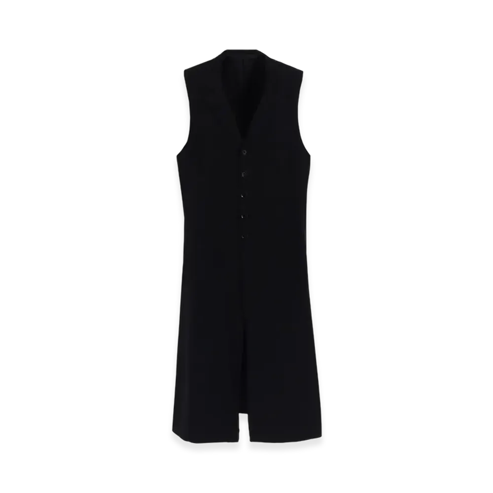 Ground Y Wool Gabardine Single Long Vest "Black"
