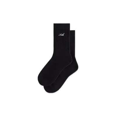 Kith Women Script Classic Crew Socks "Black"
