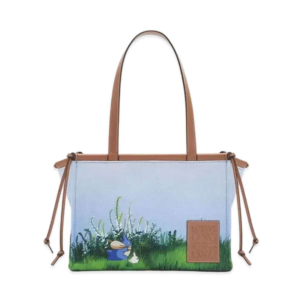 LOEWE x My Neighbor Totoro Small Cushion Tote Bag In Llinen and Calfskin
