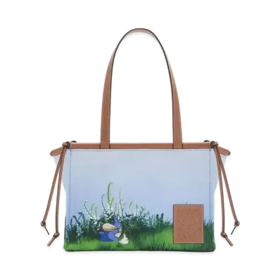 LOEWE x My Neighbor Totoro Small Cushion Tote Bag In Llinen and Calfskin