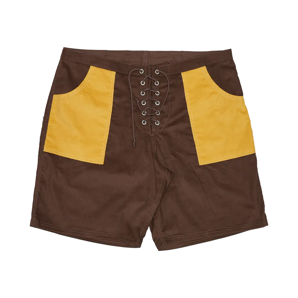 Subculture Corduroy Surf Shorts "Brown/Mustard"
