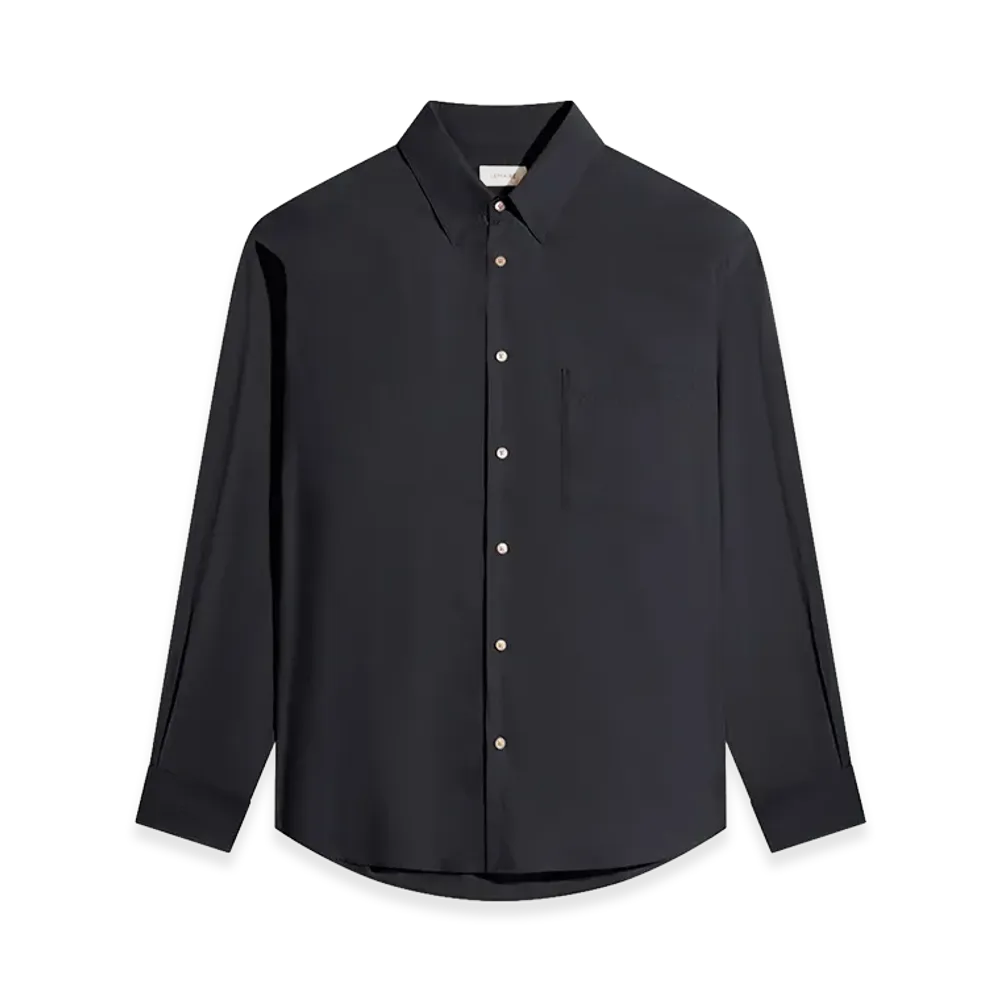 LEMAIRE Washed Cotton Silk Regular Shirt "Squid Ink"