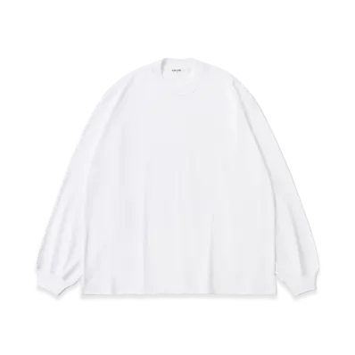 everyone Rich Cotton Long Sleeve Tee Shirt "White"