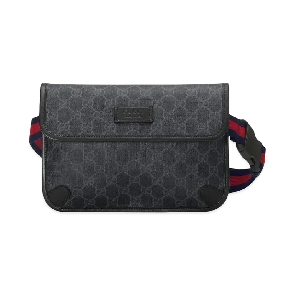 GUCCI GG Supreme Belt Bag "Black/Grey"