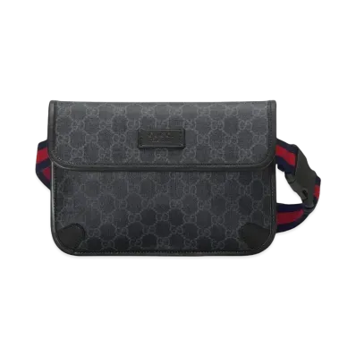 GUCCI GG Supreme Belt Bag "Black/Grey"