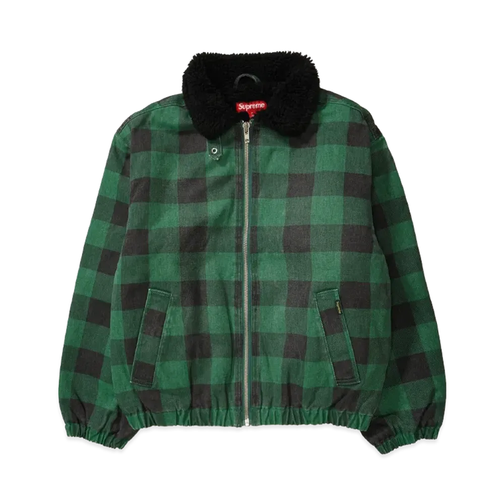 Supreme Faux Shearling Lined Bomber Jacket "Plaid"