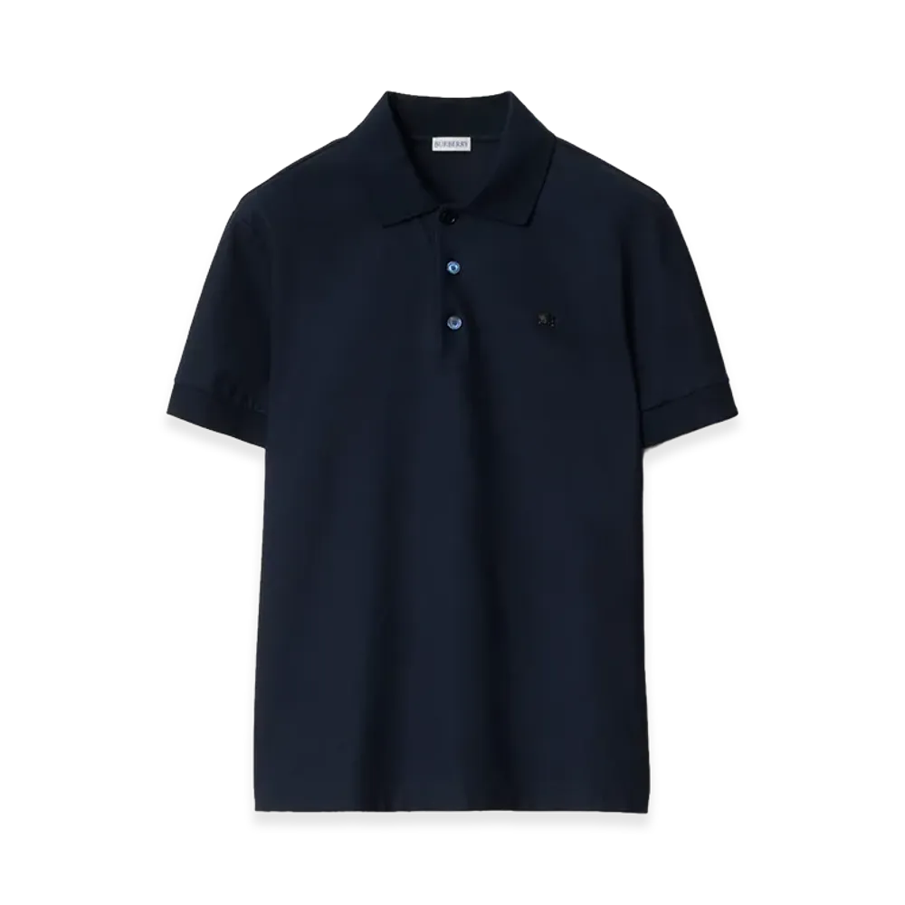 Burberry Metal EKD Cotton Polo Shirt "Navy"