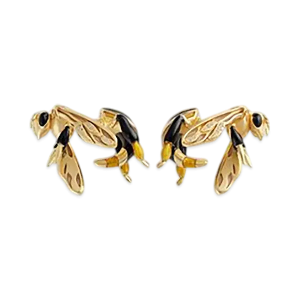 Bottega Veneta Ape Earrings "White/Gold Caramel"