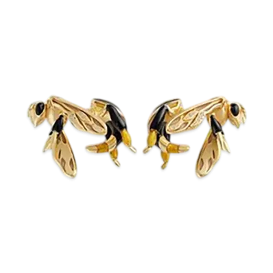 Bottega Veneta Ape Earrings "White/Gold Caramel"