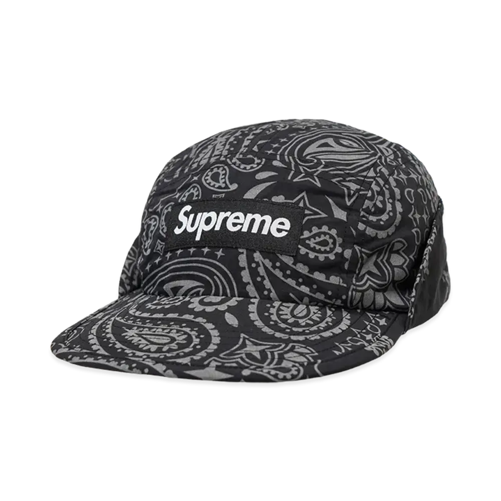 Supreme Reflective Bandana Sunshield Camp Cap "Black"