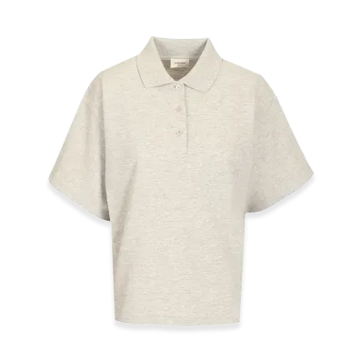 Saint Laurent Women's Oversized Polo Shirt "Light Gray"