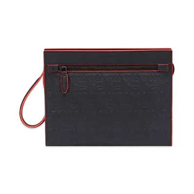Salvatore Ferragamo Pouch "Black/Candy Apple Red"