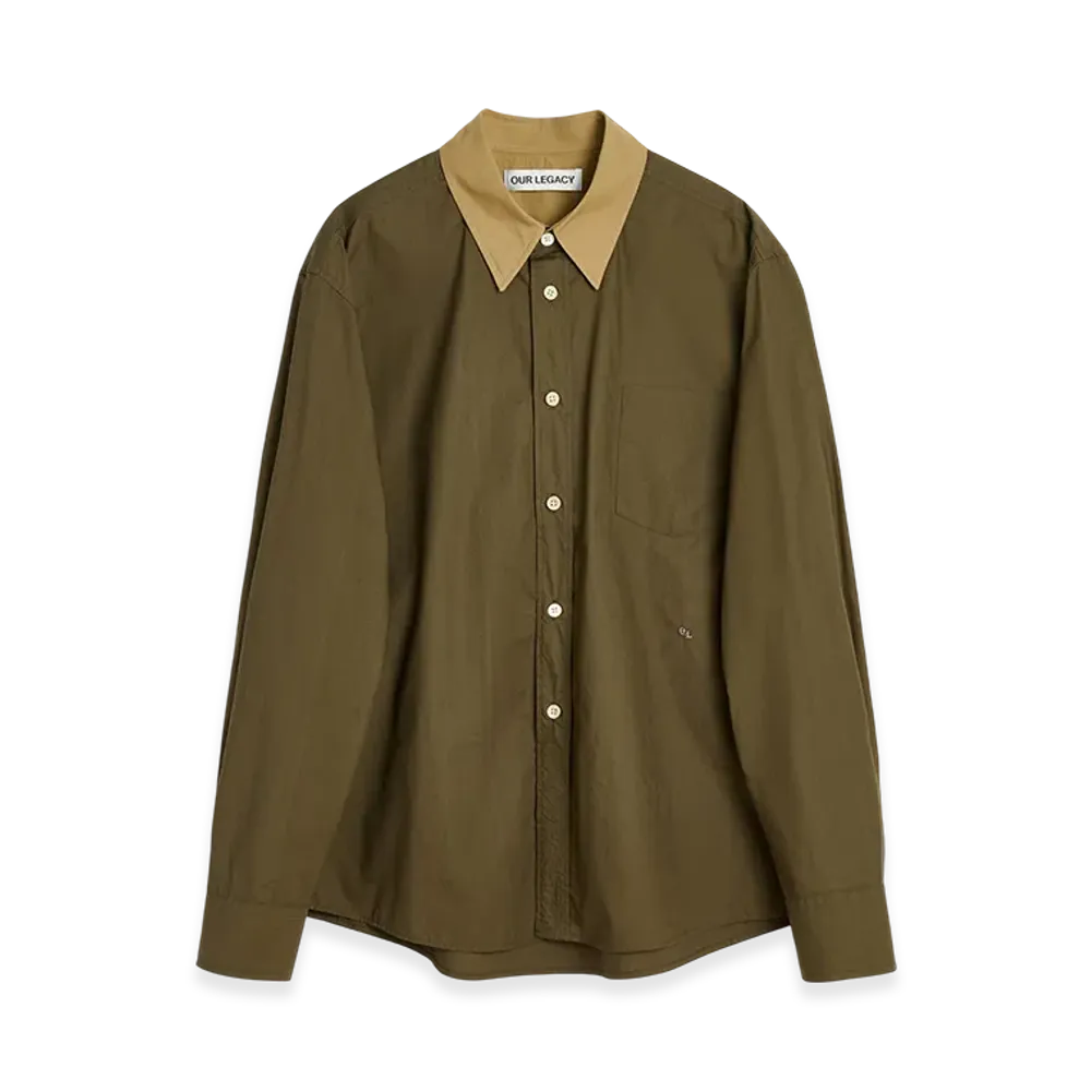 OUR LEGACY Beyond Bd Shirt "Pine Green Super Poplin"