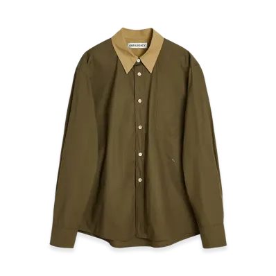 OUR LEGACY Beyond Bd Shirt "Pine Green Super Poplin"