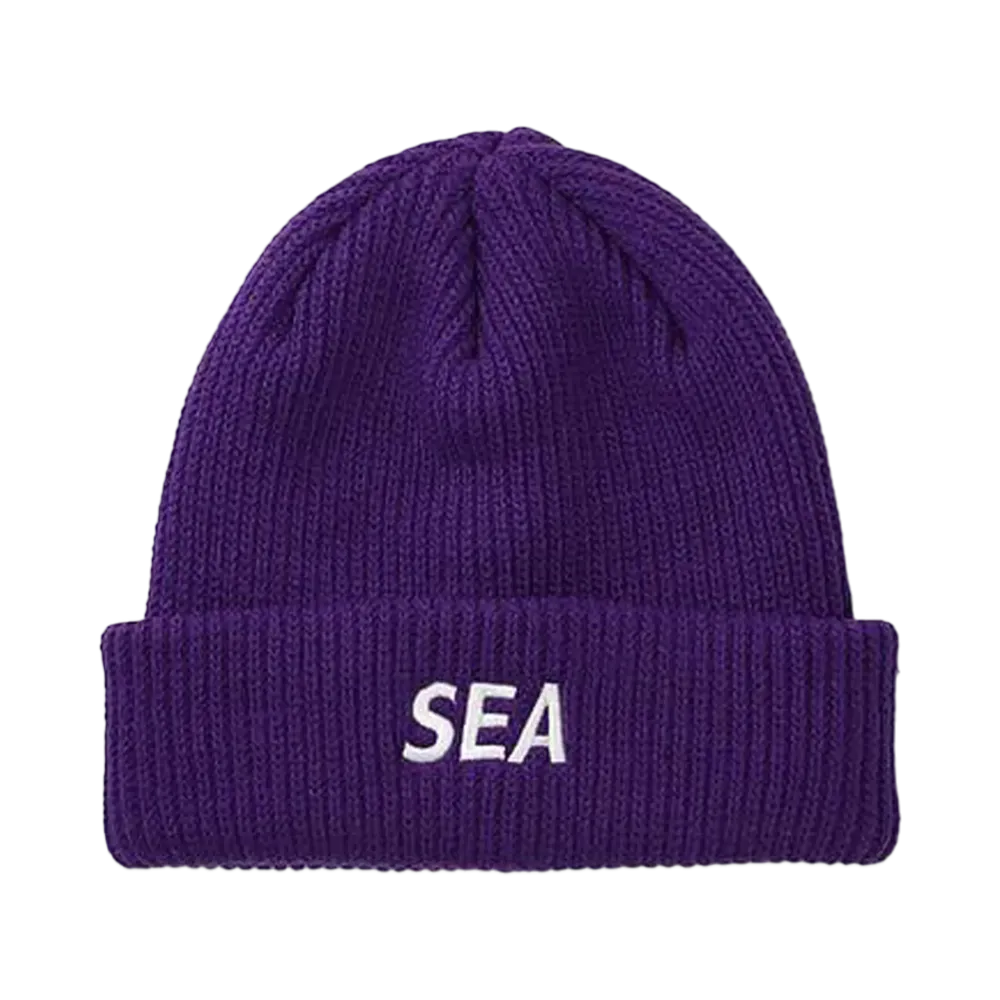 WIND AND SEA Logo Knit Cap "Purple"