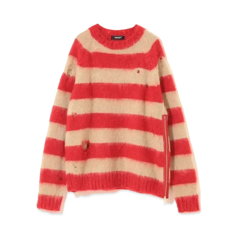 UNDERCOVER Damaged zipper sweater "Beige"