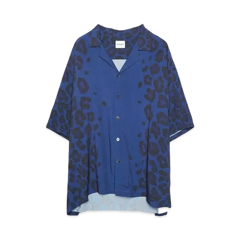 BUENA VISTA Leopard bowling shirt "NAVY"