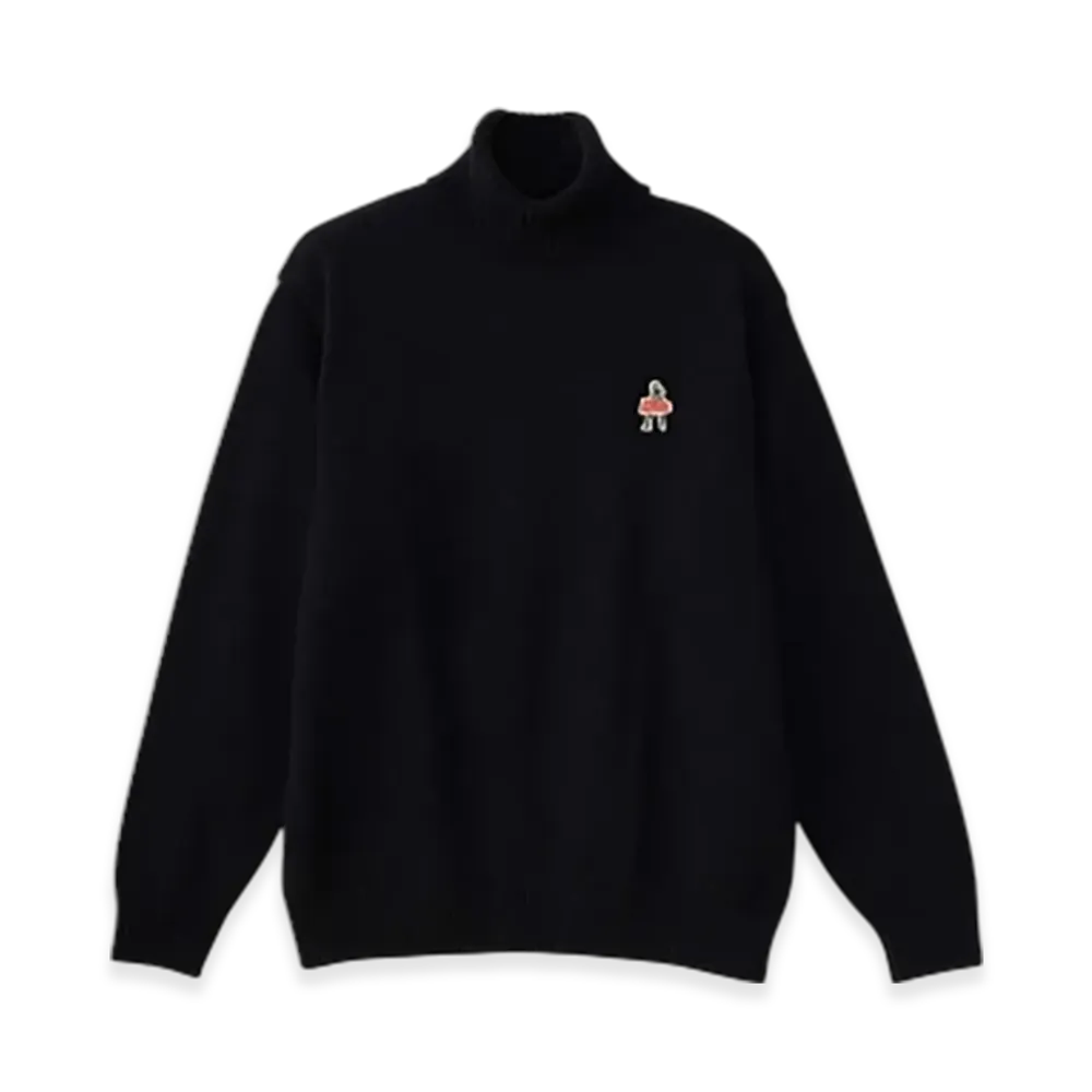 HYSTERIC GLAMOUR Vixen Girl Patch Turtleneck Sweater "Black"