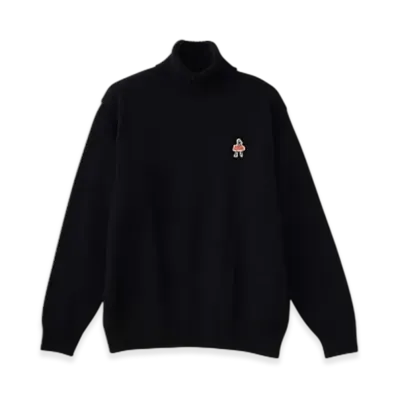 HYSTERIC GLAMOUR Vixen Girl Patch Turtleneck Sweater "Black"