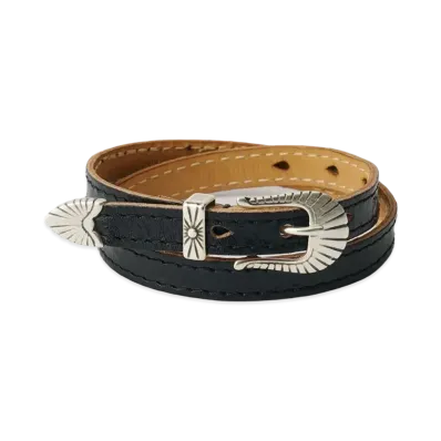 OUR LEGACY Cowboy Wrap Around Leather "Deep Black "