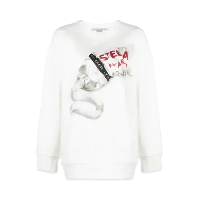 STELLA McCARTNEY Stella Logo Toothpaste Print Cotton Sweatshirt "Off White"