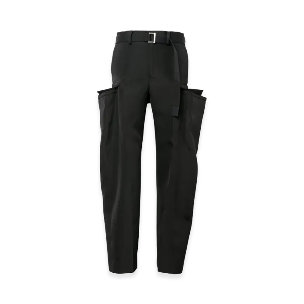 sacai Double-Faced Silk Cotton Pants "Black"