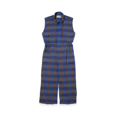 F/CE. Dotair Check Jumpsuit "Blue"