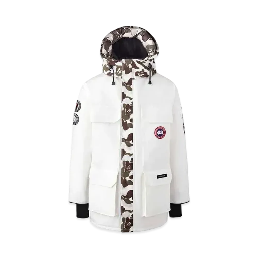 A BATHING APE CANADA GOOSE ABC CAMO EXPEDITION PARKA FOR BAPE® x CONCEPTS "White"