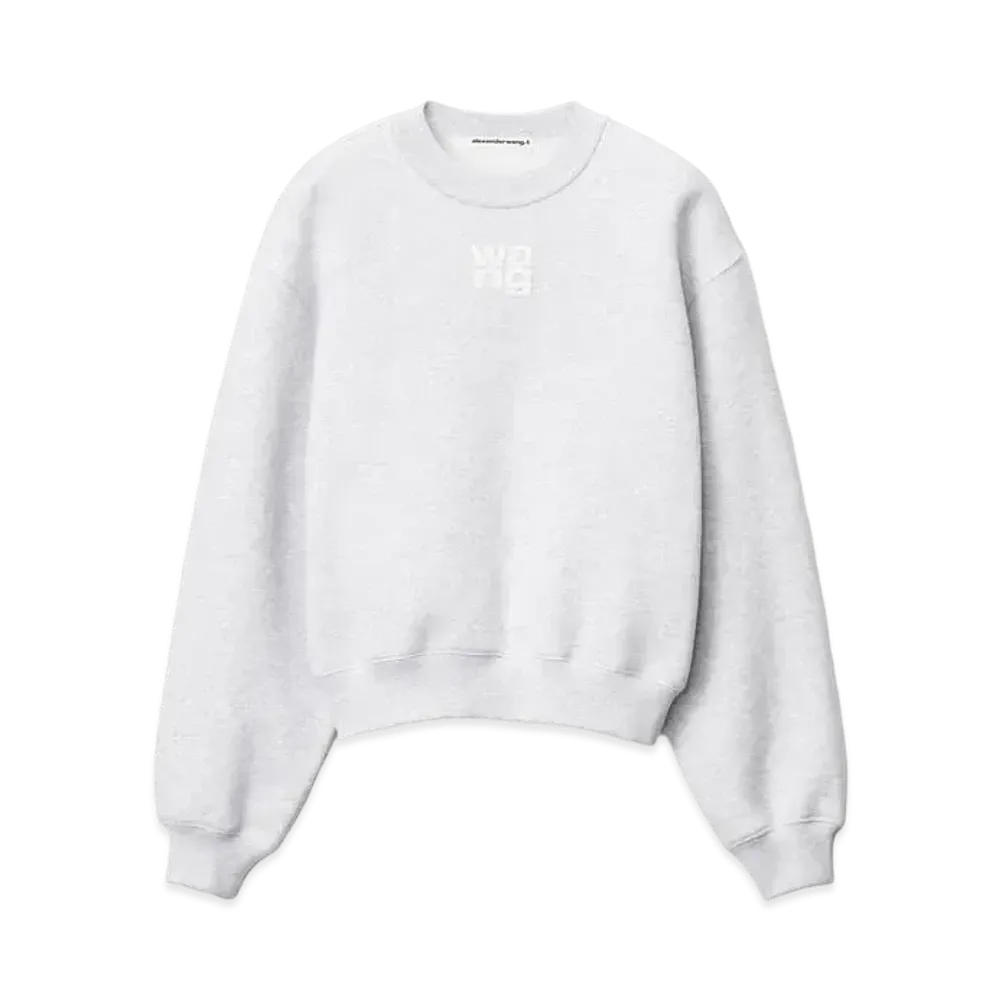Alexander Wang Structured Terry Puff Logo Sweatshirt "Light Heather Gray"