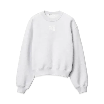 Alexander Wang Structured Terry Puff Logo Sweatshirt "Light Heather Gray"