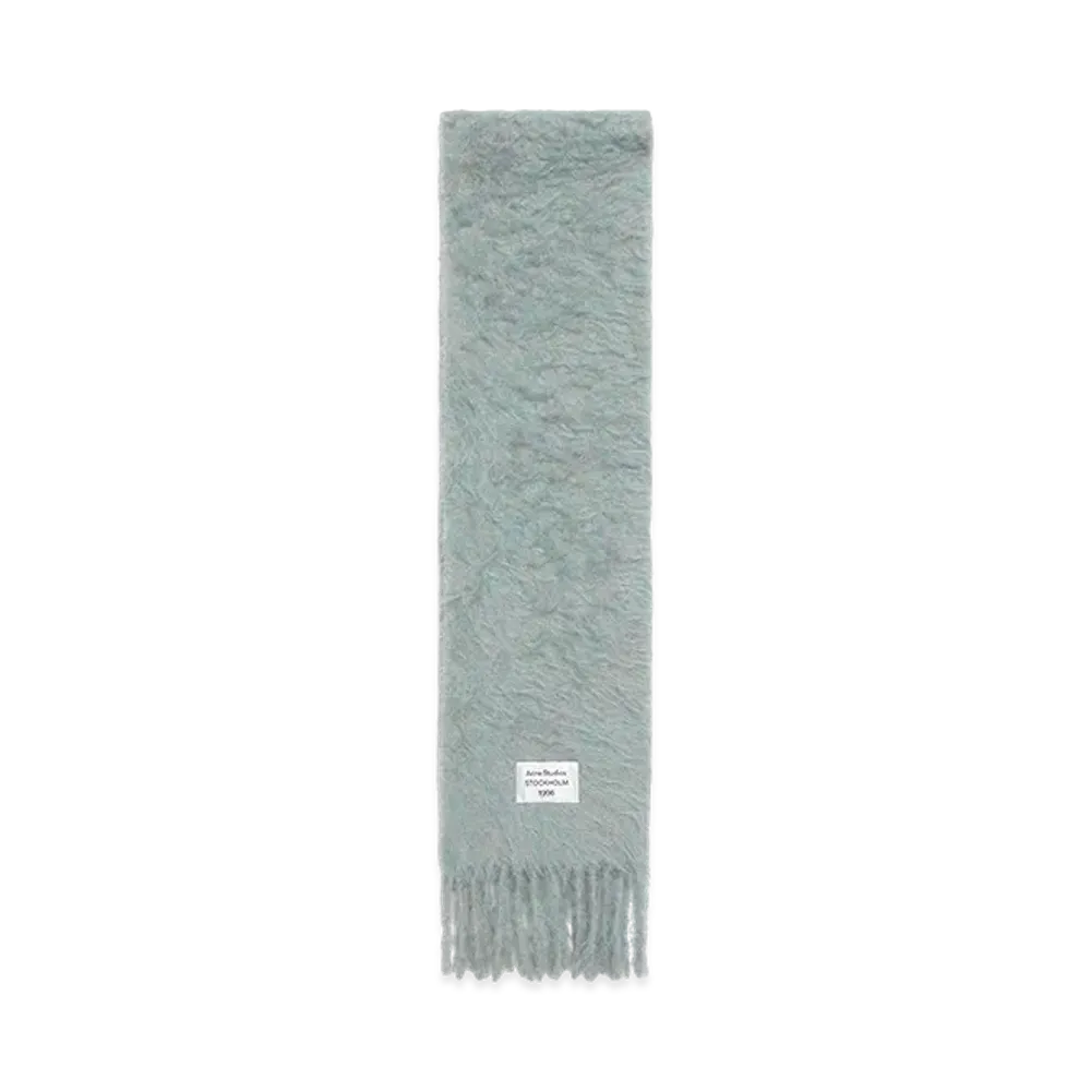 Acne Studios Wool Scarf with Logo "Light Blue Melange"