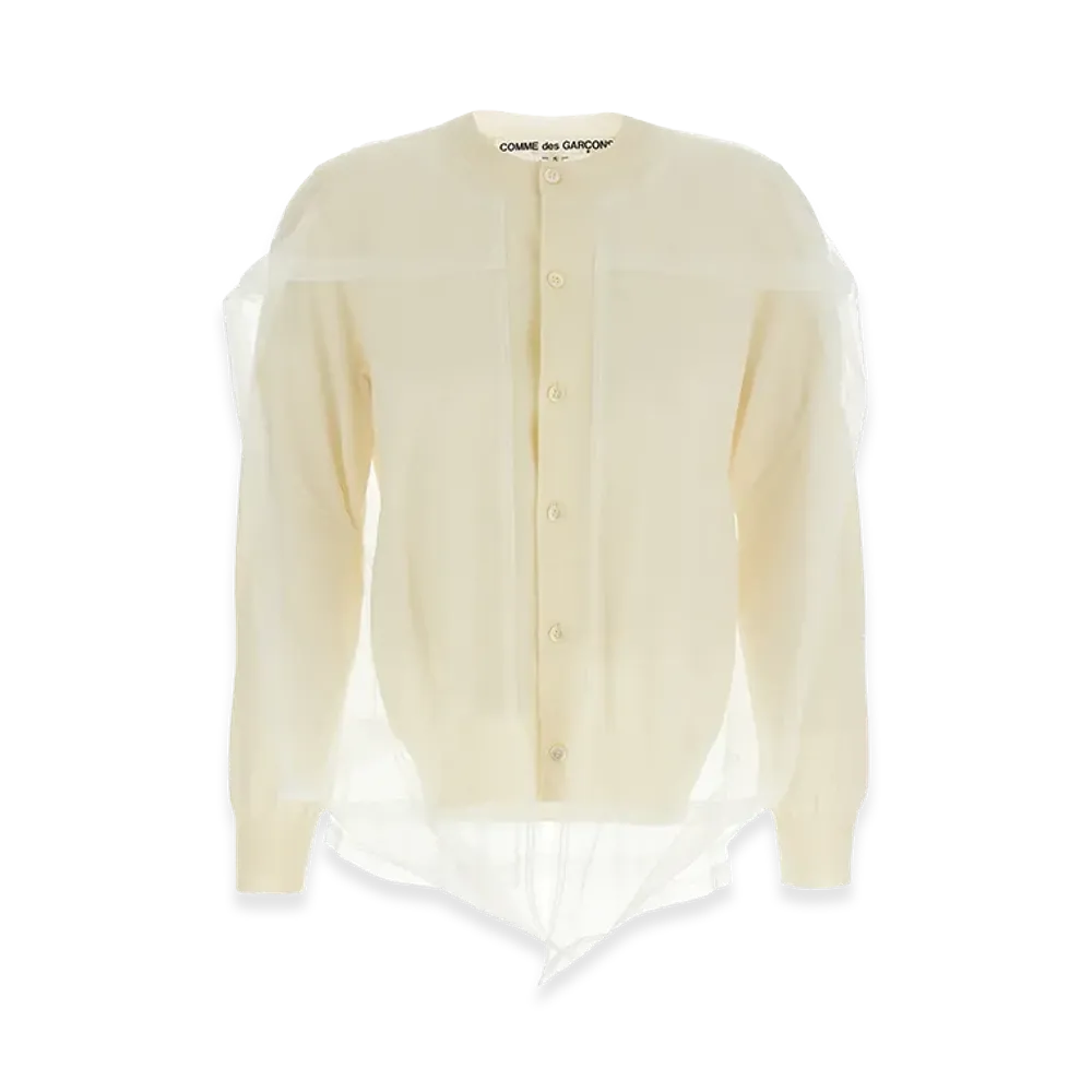 COMME des GARCONS Women's Tulle Cardigan "White"