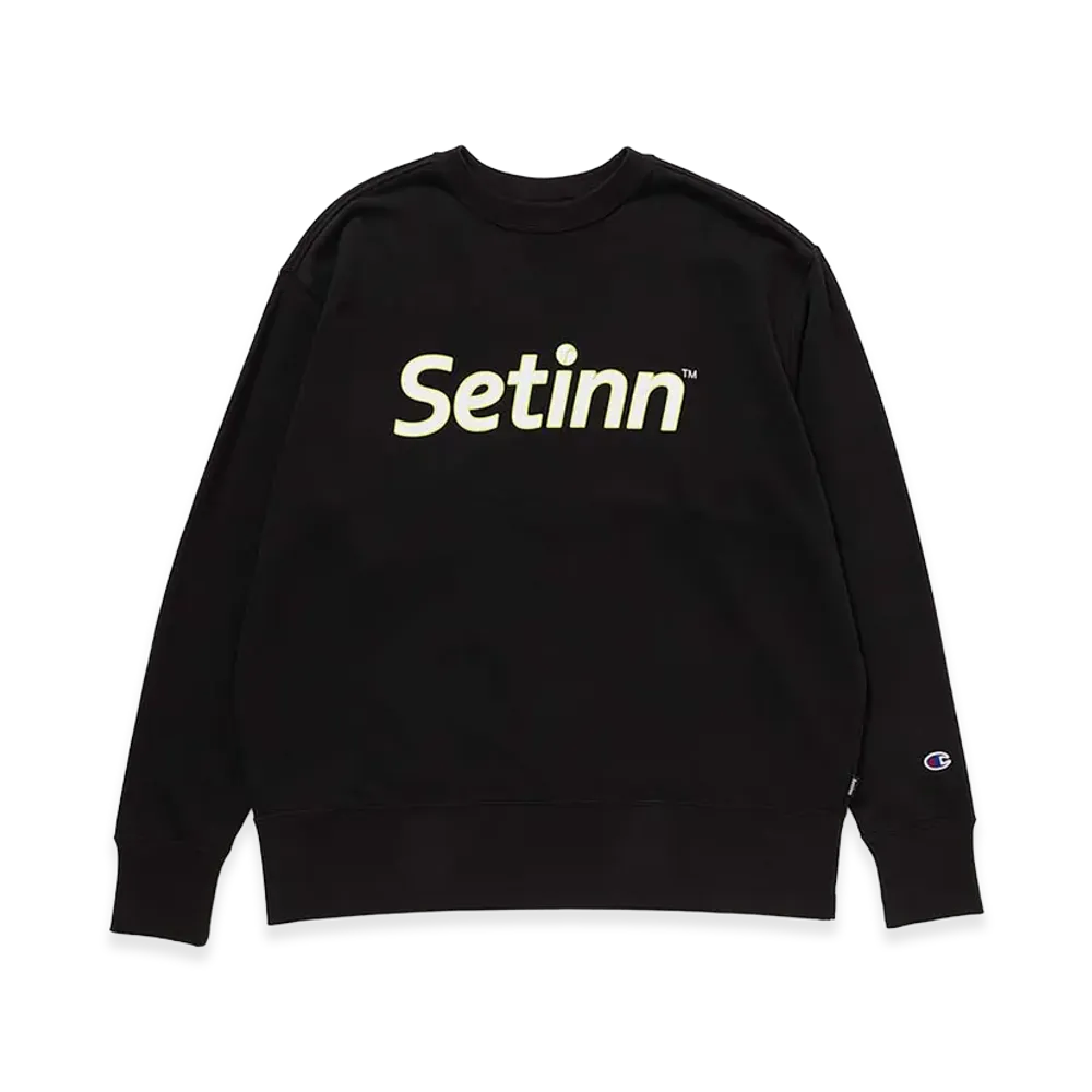 Setinn x Champion Script Outline Crew "Black"
