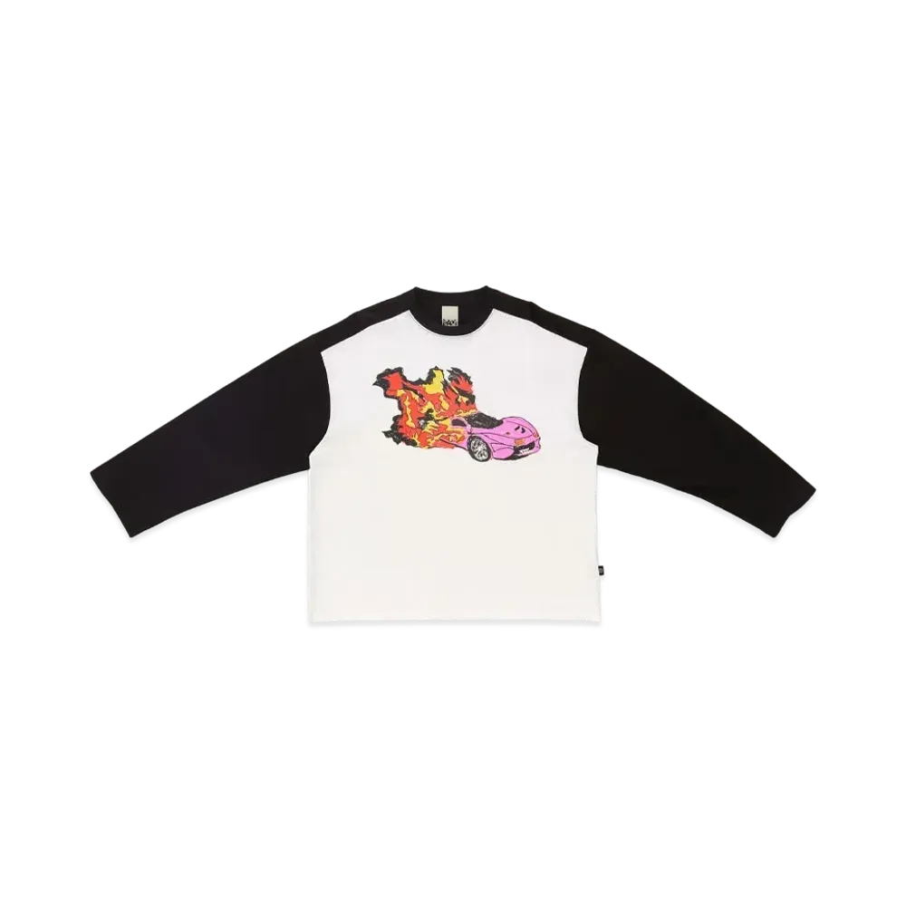 P.A.M. BURNT OUT BICOLOUR LS TEE "BLACK/WHITE"