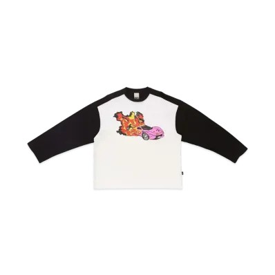 P.A.M. BURNT OUT BICOLOUR LS TEE "BLACK/WHITE"