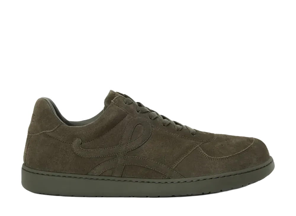 LOEWE Jambo Sneaker in Calfskin Suede "Olive Green"