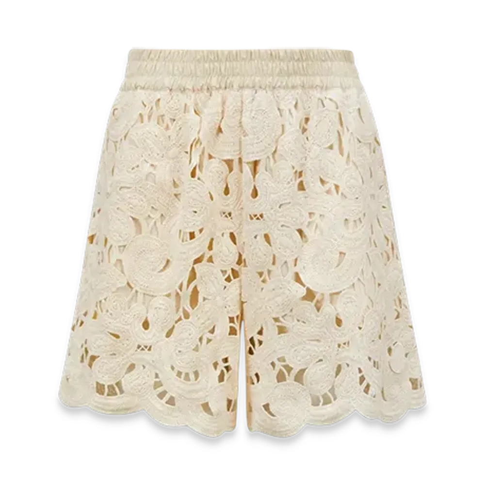MONCLER Floral Macrame Shorts "White"