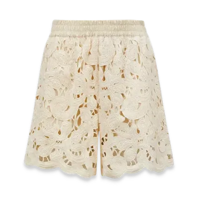 MONCLER Floral Macrame Shorts "White"