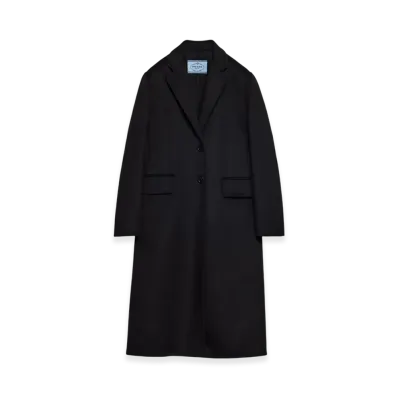 PRADA Women's Single-Breasted Cashgora Coat "Black"