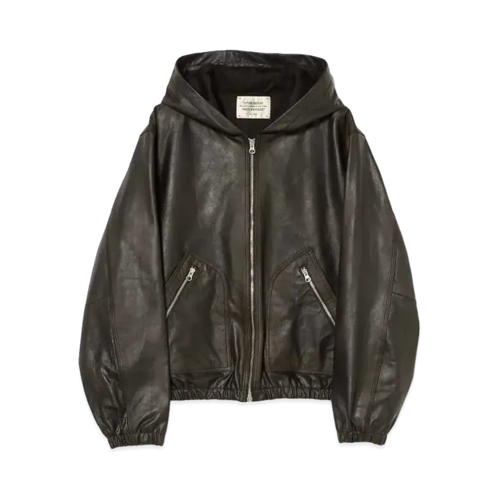 BEAMS FUTURE ARCHIVE Leather Zip Up Blouson "Black"