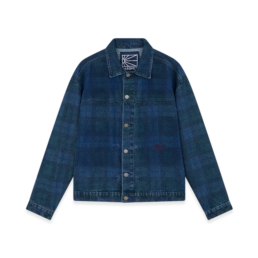 RASSVET Tartan Denim Jacket "Blue Plaid"
