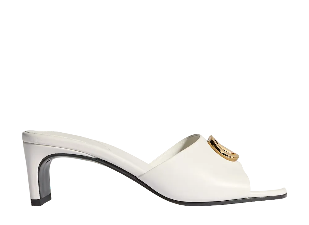 GUCCI Women's Slide Sandal with Double G "White Leather"