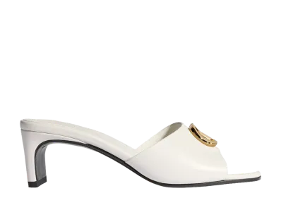 GUCCI Women's Slide Sandal with Double G "White Leather"