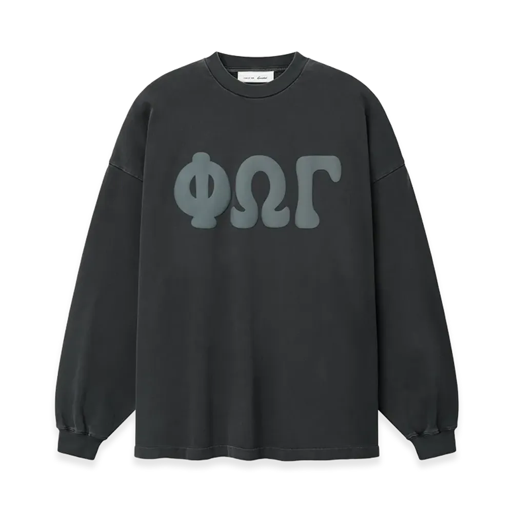FEAR OF GOD ESSENTIALS Heavy Jersey Merch Long Sleeve Tee "Washed Iron Grey"