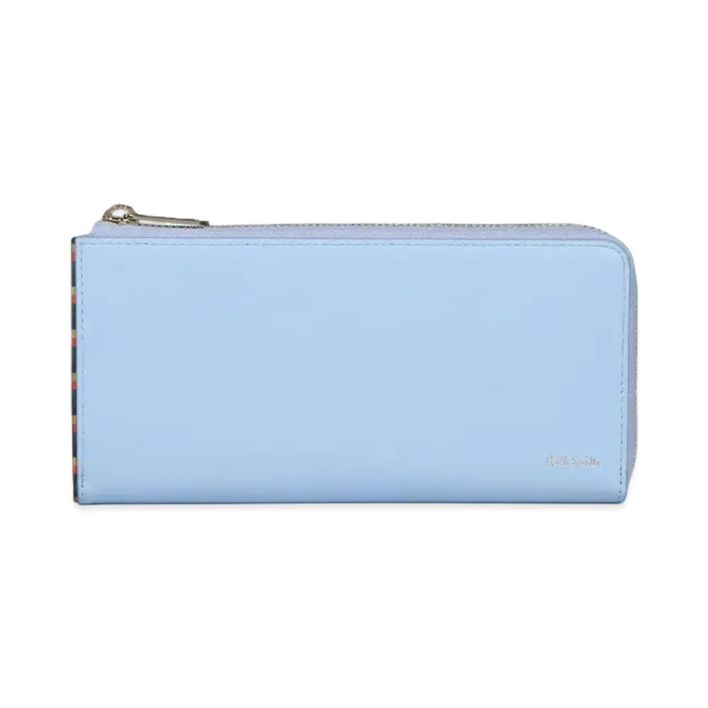 Paul Smith Bright Stripe Trim Long Wallet "SaxBlue"