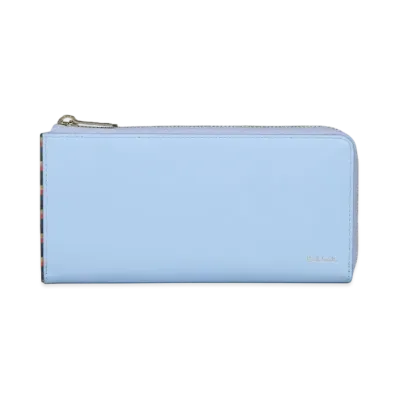 Paul Smith Bright Stripe Trim Long Wallet "SaxBlue"